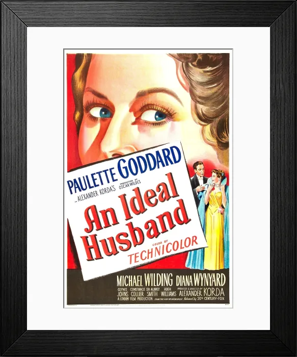 Framed Print : AN IDEAL HUSBAND, US poster, from top: Paulette Goddard, Michael Wilding, Paulette Goddard, 1947. 20th Century-Fox Film Corporation, TM & Copyright / courtesy Everett Collection Framed Print : AN IDEAL HUSBAND, US poster, from top: Paulette Goddard, Michael Wilding, Paulette Goddard, 1947. 20th Century-Fox Film Corporation, TM & Copyright / courtesy Everett Collection