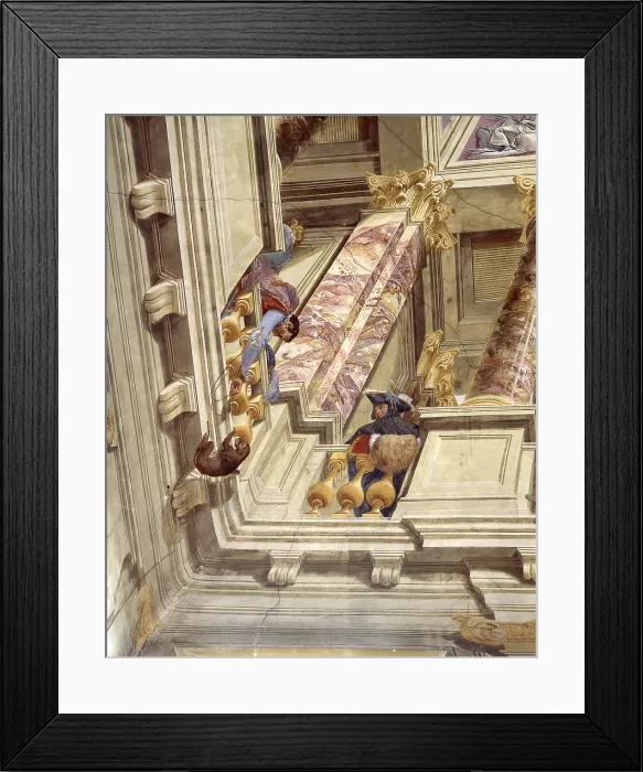 Framed Print : Loggia with Figures, by Francesco Lorenzi, 18th Century, fresco - Italy, Veneto, Verona, Palazzo Verit Poeta Ferrari Cartolari. Whole artwork view Framed Print : Loggia with Figures, by Francesco Lorenzi, 18th Century, fresco - Italy, Veneto, Verona, Palazzo Verit Poeta Ferrari Cartolari. Whole artwork view