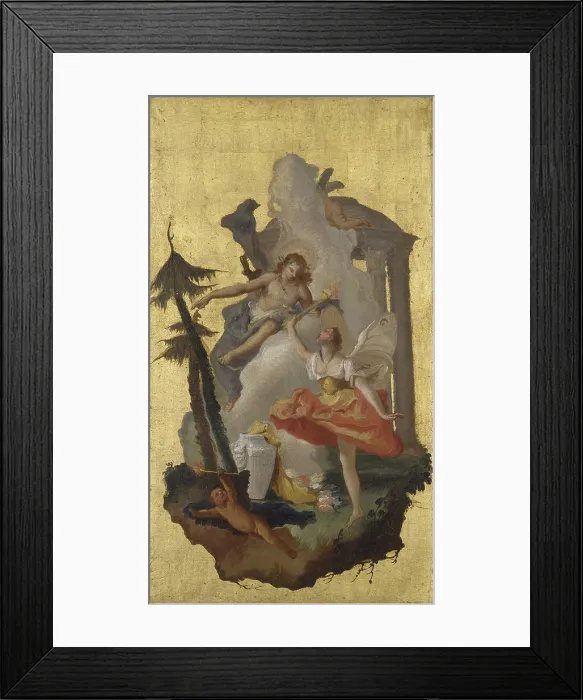 Framed Print : Apollo and Aurora, by Francesco Lorenzi, 18th Century, canvas - Italy, Friuli Venezia Giulia, Udine, Civic Museums. Whole artwork view
