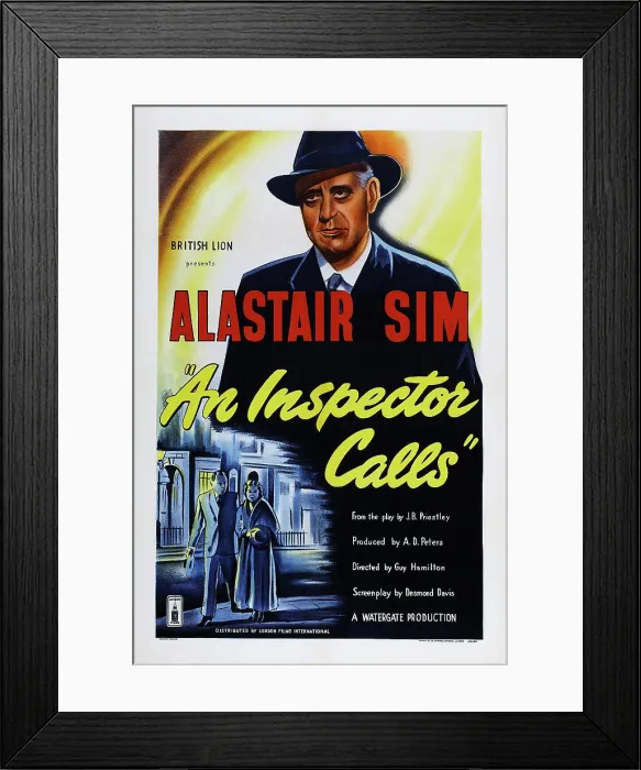 Framed Print : AN INSPECTOR CALLS, Alastair Sim on British poster art, 1954