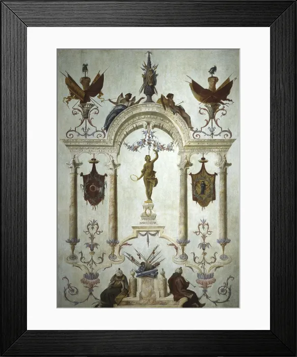 Framed Print : Grotesque Decoration, by Francesco Lorenzi, 1783, 18th Century, fresco - Italy, Veneto, Verona, Palazzo Emilei Forti. Whole artwork view Framed Print : Grotesque Decoration, by Francesco Lorenzi, 1783, 18th Century, fresco - Italy, Veneto, Verona, Palazzo Emilei Forti. Whole artwork view