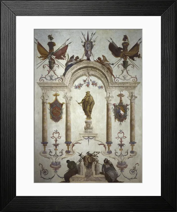 Framed Print : Grotesque Decoration, by Francesco Lorenzi, 1783, 18th Century, fresco - Italy, Veneto, Verona, Palazzo Emilei Forti. Whole artwork view Framed Print : Grotesque Decoration, by Francesco Lorenzi, 1783, 18th Century, fresco - Italy, Veneto, Verona, Palazzo Emilei Forti. Whole artwork view