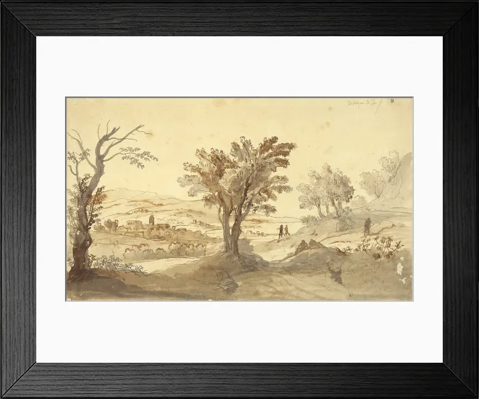 Framed Print : Landscape, by Gaspar Van Wittel also known as Gaspare Vanvitelli, 1681, XVII Century, pen, ink and colored watercolor on squared paper - Italy, Lazio, Rome Framed Print : Landscape, by Gaspar Van Wittel also known as Gaspare Vanvitelli, 1681, XVII Century, pen, ink and colored watercolor on squared paper - Italy, Lazio, Rome