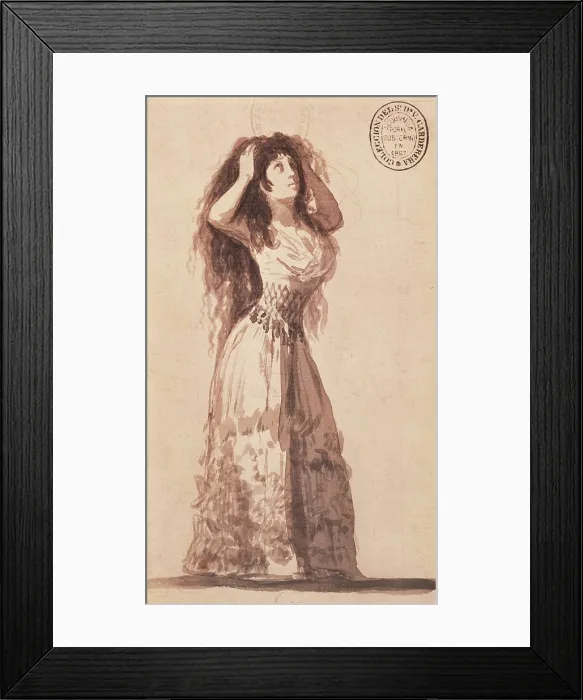 Framed Print : GOYA Y LUCIENTES, Francisco de (1746-1828). The Duchess of Alba Arranging Her Hair. 1796. Drawing. SPAIN. Madrid. National Library. AISA / Everett Collection**US SALES ONLY**