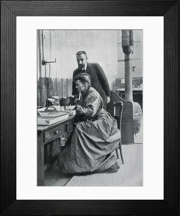 Framed Print : CURIE, Marie (1867-1934); CURIE, Pierre (1859-1906). Portrait of Mr. and Mrs. Curie working. AISA / Everett Collection**US SALES ONLY**