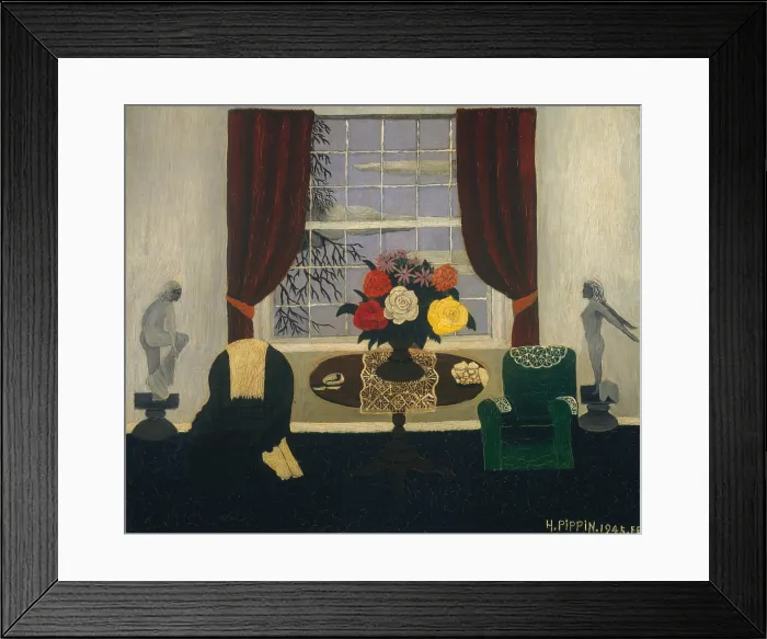 Framed Print : VICTORIAN INTERIOR I, by Horace Pippin, 1945, African-America painting, oil on canvas