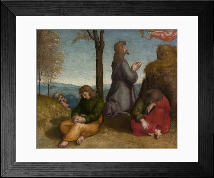 Framed Print : THE AGONY IN THE GARDEN, by Raphael, 1505-20, Italian Renaissance painting, oil on wood