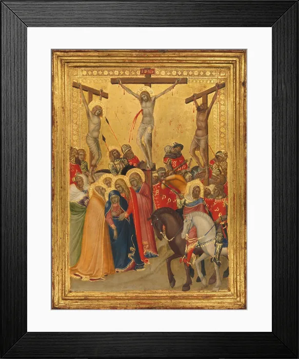 Framed Print : THE CRUCIFIXION, by Pietro Lorenzetti, 1340s, Italian Renaissance painting, tempera, oil on wood