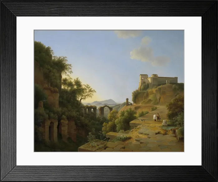Framed Print : The Gulf of Naples with the Island of Ischia in the Distance, by Josephus Augustus Knip, 1818, Dutch painting, oil on canvas
