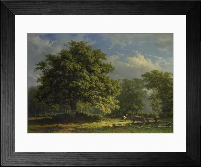 Framed Print : View in the Bentheim Forest, by George Andries Roth, 1870, Dutch painting, oil on canvas