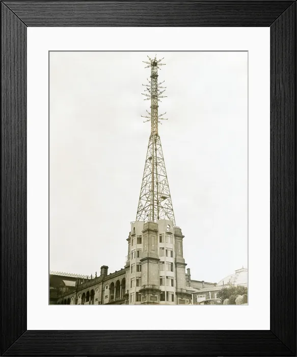 Framed Print : Television tower at Alexandra Place in London, Aug. 17, 1936