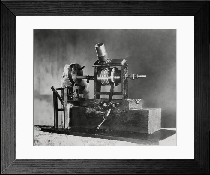 Framed Print : Edison's First Movie Machine, the Kinetoscope, was a Talkie