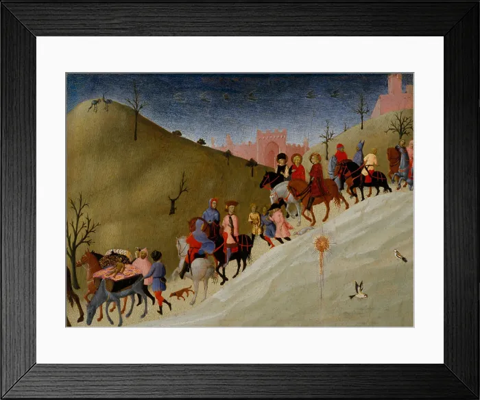 Framed Print : THE JOURNEY OF THE MAGI, by Sassetta, 1433-35, Italian Renaissance painting, tempera, gold on wood