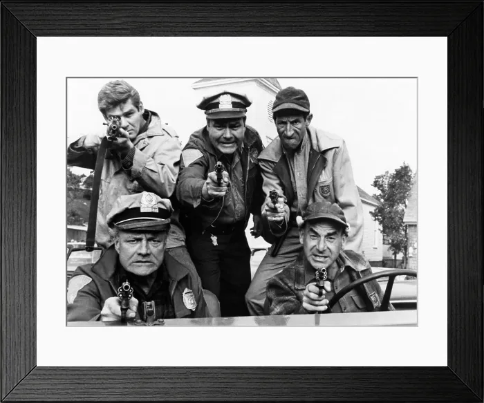 Framed Print : THE RUSSIANS ARE COMING THE RUSSIANS ARE COMING, front from left: Brian Keith, Cliff Norton, rear from left: Richard Schaal, Jonathan Winters, Guy Raymond, 1966