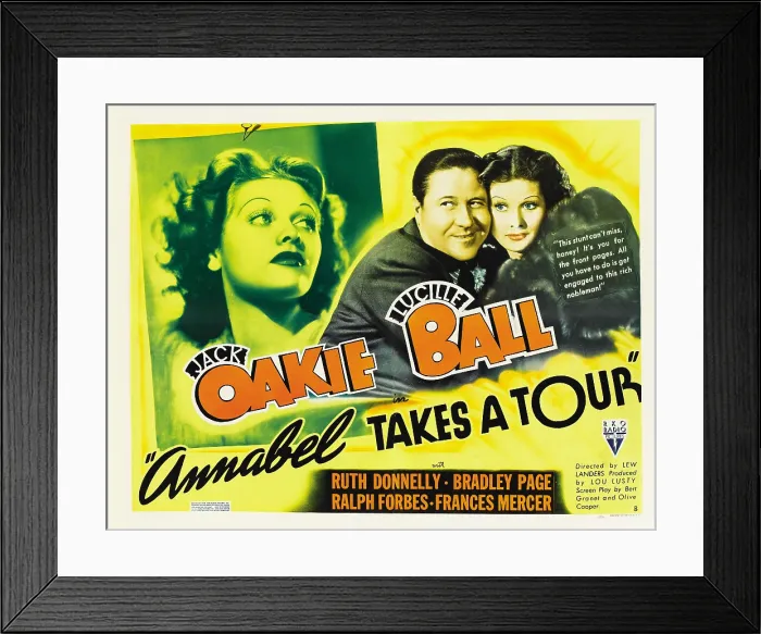 Framed Print : ANNABEL TAKES A TOUR, from left: Lucille Ball, Jack Oakie, Lucille Ball (far right), 1938