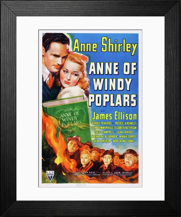 Framed Print : ANNE OF WINDY POPLARS, US poster art, top from left: James Ellison, Anne Shirley, 1940 Framed Print : ANNE OF WINDY POPLARS, US poster art, top from left: James Ellison, Anne Shirley, 1940