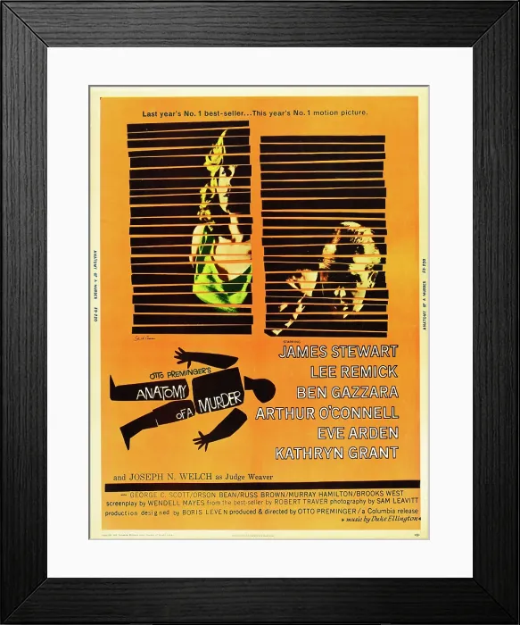 Framed Print : ANATOMY OF A MURDER, l-r: Lee Remick, James Stewart on U.S. poster art, 1959 Framed Print : ANATOMY OF A MURDER, l-r: Lee Remick, James Stewart on U.S. poster art, 1959
