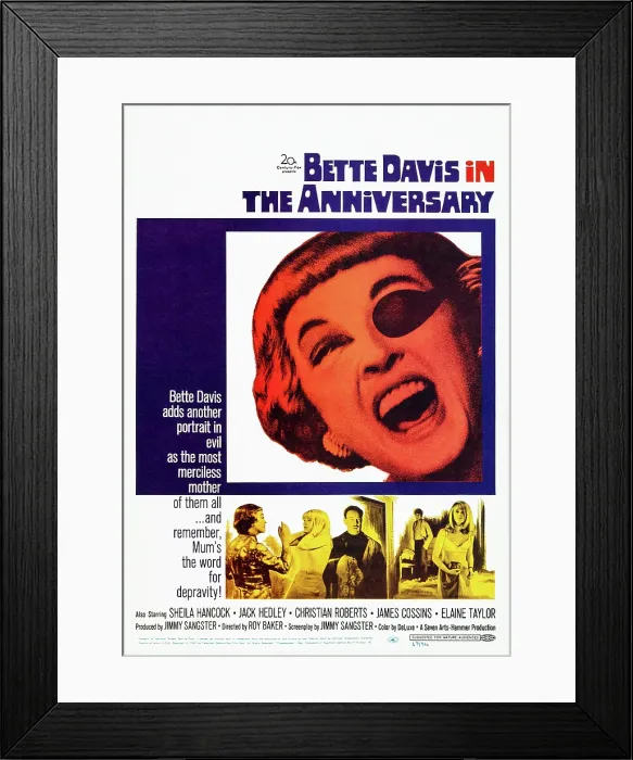 Framed Print : THE ANNIVERSARY, US poster art, Bette Davis, (top), 1968. TM & Copyright 20th Century-Fox Film Corp. TM & Copyright / courtesy Everett Collection