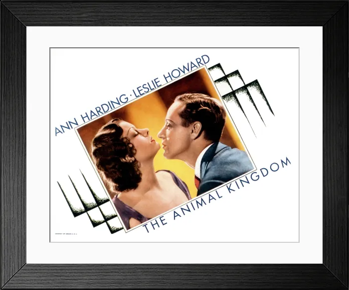 Framed Print : THE ANIMAL KINGDOM, US lobbycard, from left, Myrna Loy, Leslie Howard, 1932