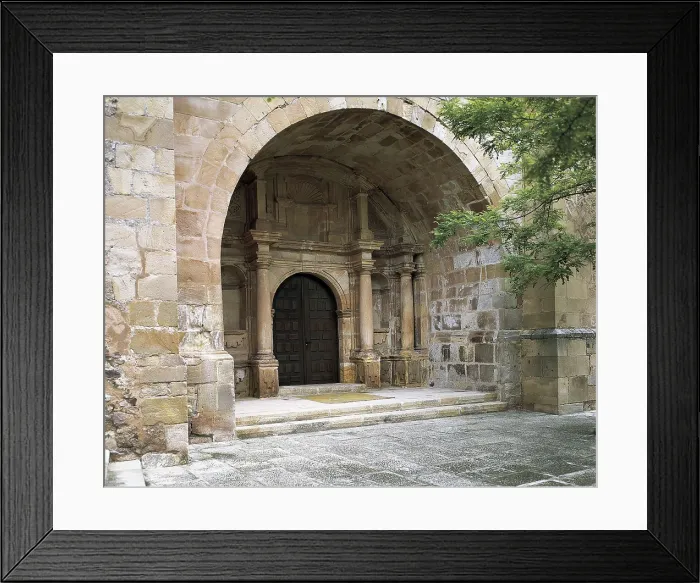 Framed Print : SPAIN. CASTILE AND LEON. Soria. Iglesia de Nuestra Seora de la Merced (Church of Our Lady of the Merced). Faade before a barrel vault. Renaissance art. Architecture