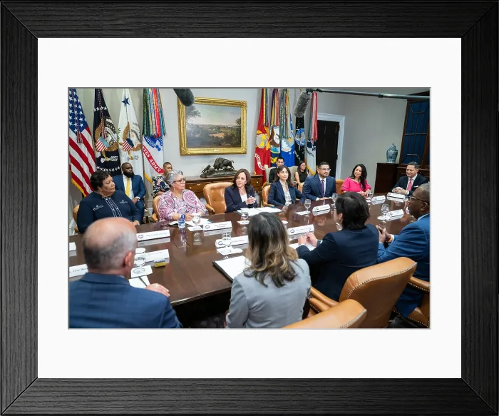 Framed Print : Vice President Kamala Harris meets with Texas Democratic Legislators, June 16, 2021, at the White House Framed Print : Vice President Kamala Harris meets with Texas Democratic Legislators, June 16, 2021, at the White House