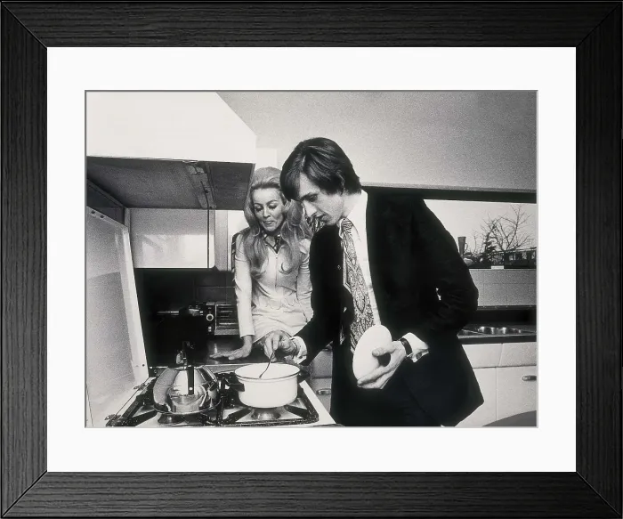 Framed Print : Johan Cruyff and his wife Danny moving in Barcelona after signing up with Bara. AISA / Everett Collection**US SALES ONLY** Framed Print : Johan Cruyff and his wife Danny moving in Barcelona after signing up with Bara. AISA / Everett Collection**US SALES ONLY**