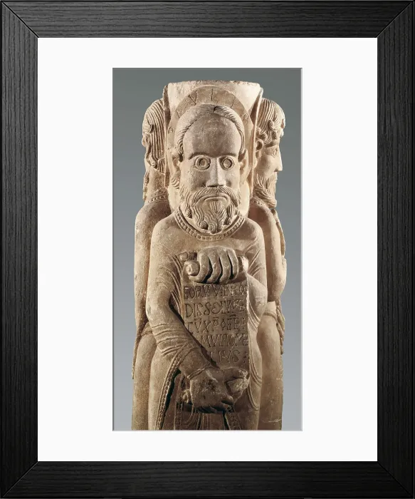 Framed Print : Column of San Paio de Antealtares. 12th c. Romanesque art. Relief on rock. SPAIN. Madrid. National Museum of Archaeology. Proc: SPAIN. Santiago de Compostela Framed Print : Column of San Paio de Antealtares. 12th c. Romanesque art. Relief on rock. SPAIN. Madrid. National Museum of Archaeology. Proc: SPAIN. Santiago de Compostela