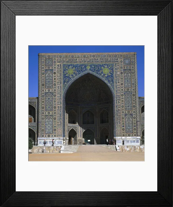 Framed Print : Tilla Kari Madrasa. 1646-1660. UZBEKISTAN. Samarkand. Registan Square. Islamic art. Architecture. AISA / Everett Collection**US SALES ONLY**