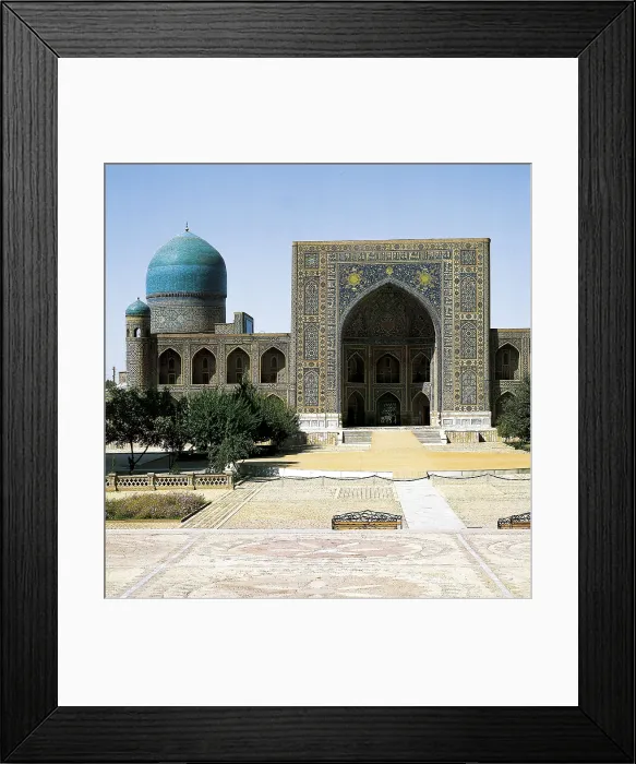 Framed Print : Tilla Kari Madrasa. 1646-1660. UZBEKISTAN. Samarkand. Registan Square. Islamic art. Architecture. AISA / Everett Collection**US SALES ONLY**