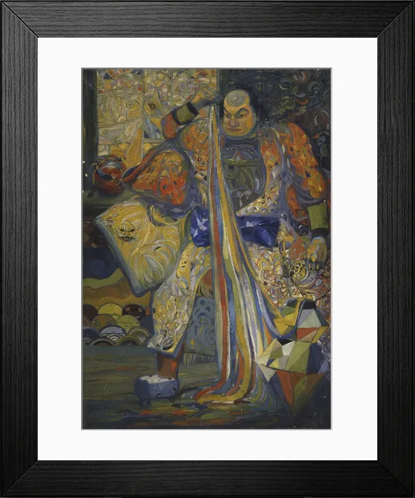 Framed Print : The Great Gagulai, by Athos Casarini, 1911, 20th Century, oil on cardboard - Italy, Emilia-Romagna, Bologna, Comunal Gallery of Modern Art. whole artwork view. A Japanese samurai