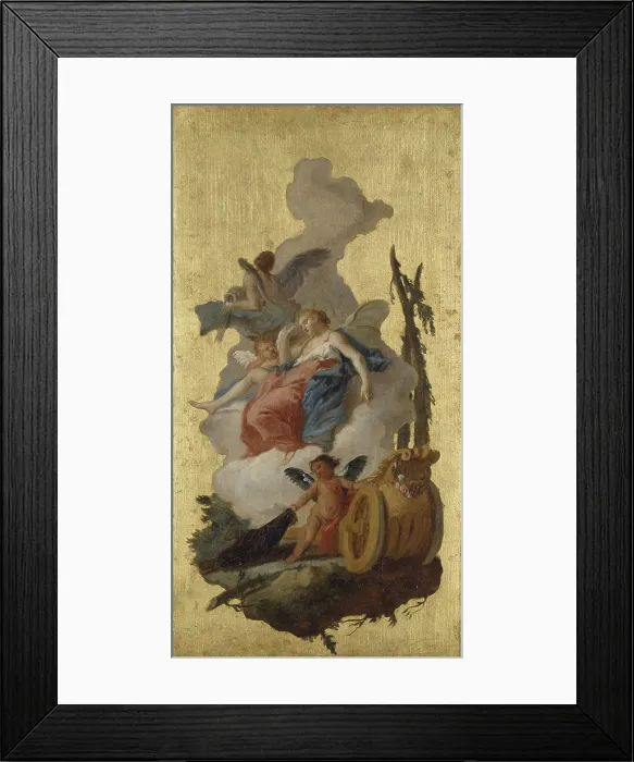 Framed Print : The Night, by Francesco Lorenzi, 18th Century, fresco - Italy, Veneto, Verona, Palazzo Giusti del Giardino. Whole artwork view