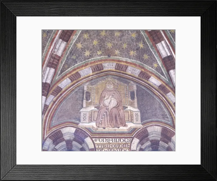 Framed Print : Nicol Boccasini as Pope Benedict the 11th, by Unknwon Artist from Treviso, 1314, 14th Century, fresco - Italy, Veneto, Treviso, Church of Saint Nicol. Detail Framed Print : Nicol Boccasini as Pope Benedict the 11th, by Unknwon Artist from Treviso, 1314, 14th Century, fresco - Italy, Veneto, Treviso, Church of Saint Nicol. Detail