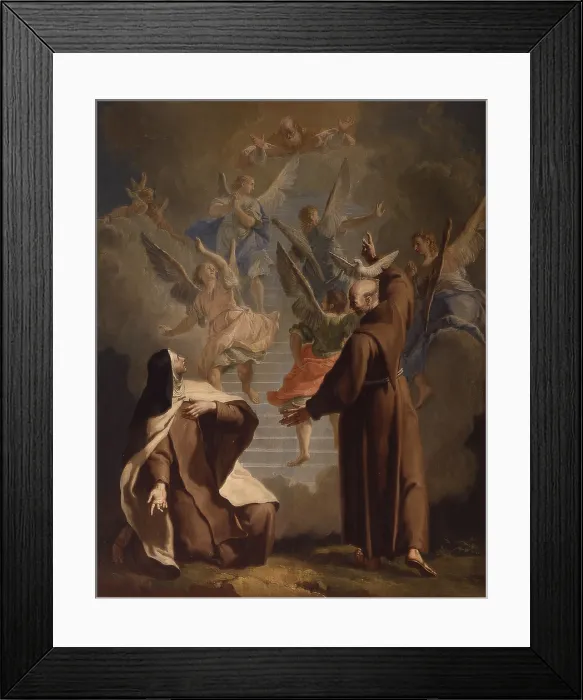 Framed Print : Meeting between Saint Peter d'Alcantare and a Nun, by Francesco Fontebasso, 18th Century, canvas - Italy, Veneto, Venice, Church of Saint Francis della Vigna Framed Print : Meeting between Saint Peter d'Alcantare and a Nun, by Francesco Fontebasso, 18th Century, canvas - Italy, Veneto, Venice, Church of Saint Francis della Vigna