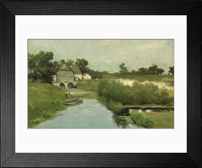 Framed Print : Summer Day, by Johan Hendrik Weissenbruch, c. 1870-1903, Dutch painting, oil on panel