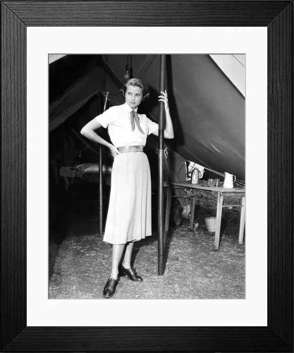 Framed Print : MOGAMBO, Grace Kelly, on location in Tanganyika, in a costume by Helen Rose, 1953 Framed Print : MOGAMBO, Grace Kelly, on location in Tanganyika, in a costume by Helen Rose, 1953