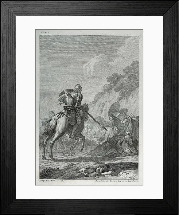 Framed Print : CERVANTES SAAVEDRA, Miguel de (1547-1616). Etching. SPAIN. Barcelona. Sant Jordi Catalan Royal Academy of Fine Arts. AISA / Everett Collection**US SALES ONLY**