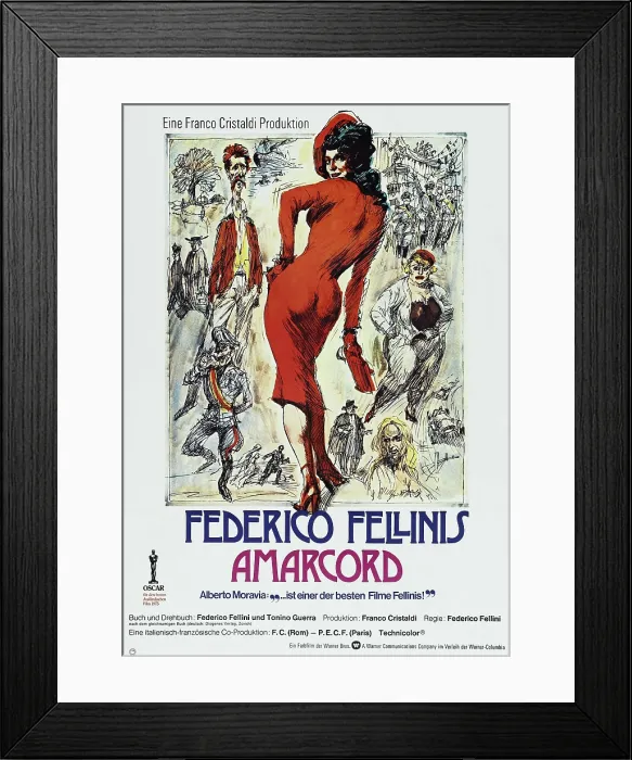 Framed Print : AMARCORD, German poster, 1973