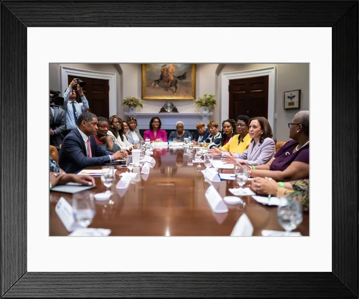 Framed Print : Vice President Kamala Harris meets with Black women leaders on Voting Rights, Friday, July 16, 2021 (BSLOC_2021_14_13) Framed Print : Vice President Kamala Harris meets with Black women leaders on Voting Rights, Friday, July 16, 2021 (BSLOC_2021_14_13)