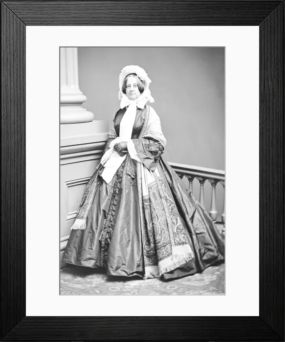 Framed Print : Mrs. Caroline Fillmore, 1864, was the second wife of 13th US President Millard Fillmore. They were married in 1858, five years after his term of office expired (BSLOC_2020_2_125) Framed Print : Mrs. Caroline Fillmore, 1864, was the second wife of 13th US President Millard Fillmore. They were married in 1858, five years after his term of office expired (BSLOC_2020_2_125)