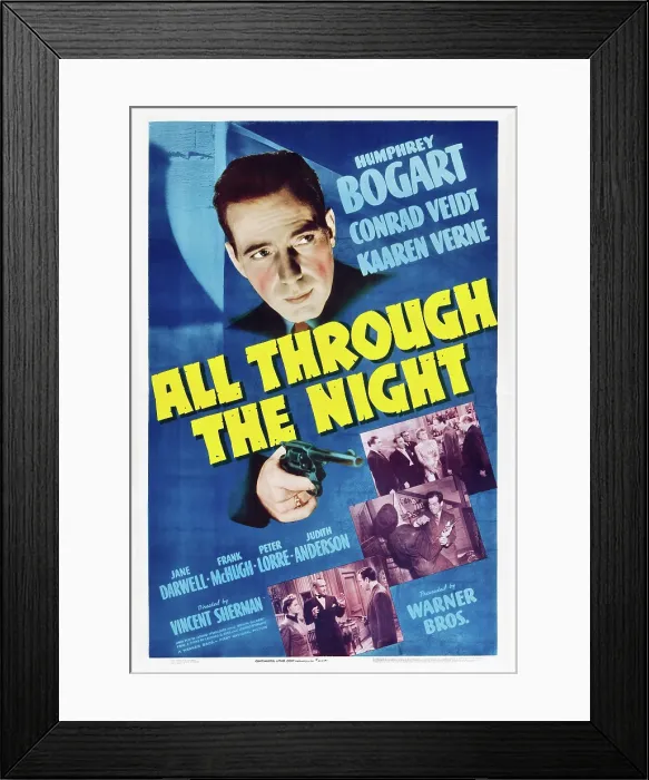 Framed Print : ALL THROUGH THE NIGHT, top: Humphrey Bogart, 1941 Framed Print : ALL THROUGH THE NIGHT, top: Humphrey Bogart, 1941