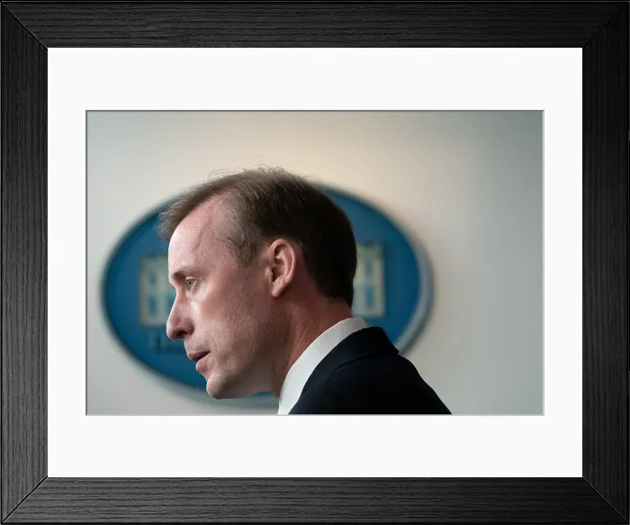 Framed Print : National Security Advisor, Jake Sullivan, speaks to reporters during the ongoing emergency evacuations of Americans and Afghan refugees from Kabul airport, Aug Framed Print : National Security Advisor, Jake Sullivan, speaks to reporters during the ongoing emergency evacuations of Americans and Afghan refugees from Kabul airport, Aug