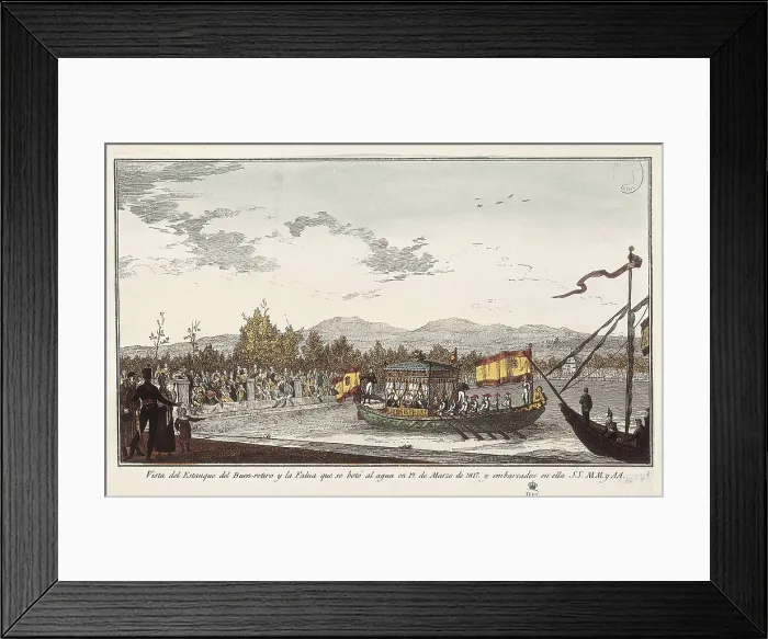Framed Print : Spain (1817). Fernando VII and his family in the pond of the Retiro Park. Engraving. SPAIN. Madrid. National Library. AISA / Everett Collection**US SALES ONLY** Framed Print : Spain (1817). Fernando VII and his family in the pond of the Retiro Park. Engraving. SPAIN. Madrid. National Library. AISA / Everett Collection**US SALES ONLY**