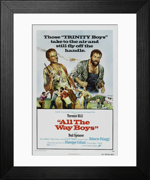 Framed Print : ALL THE WAY BOYS, (aka...PIU FORTE, RAGAZZI!), US poster, from left: Terence Hill, Bud Spencer, 1972