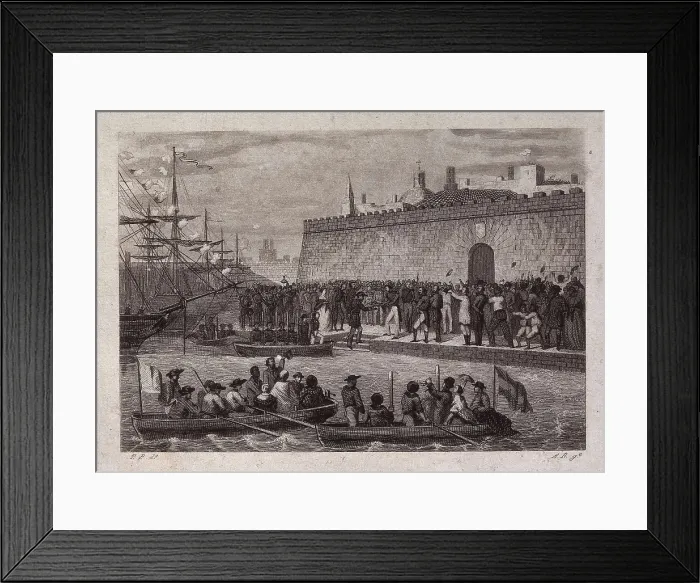 Framed Print : Spain (1847). Arrival of Juan Prim to Puerto Rico as a General Captain. Etching. SPAIN. Reus. Salvador Vilaseca Regional Museum. AISA / Everett Collection**US SALES ONLY**