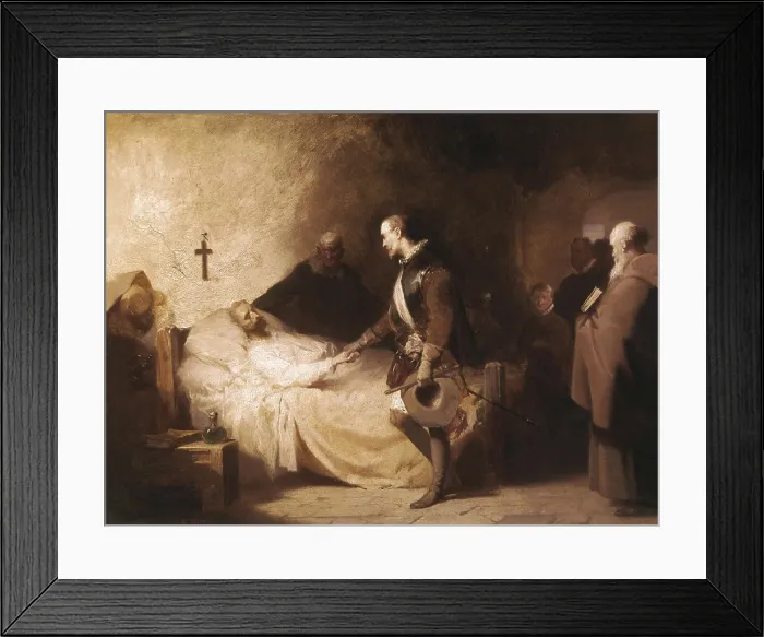Framed Print : Juan de Austria, Don (1545-1578); CERVANTES SAAVEDRA, Miguel de (1547-1616). Imaginary recreation of the episode after the Battle of Lepanto. Oil on canvas. SPAIN. Cdiz