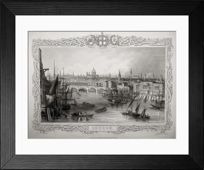 Framed Print : Londes. Thames in 19th c. Engraving. SPAIN. Barcelona. Biblioteca de Catalunya (National Library of Catalonia). AISA / Everett Collection**US SALES ONLY**