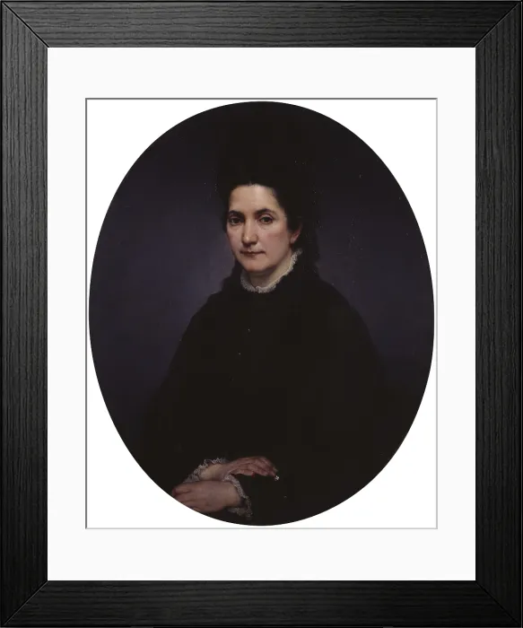 Framed Print : Portrait of Angiolina Rossi-Hayez, by Francesco Hayez, 1875, 19th Century, oil on canvas, 85 x 69 cm - Italy, Lombardy, Milan, Brera Collection. Whole artwork view