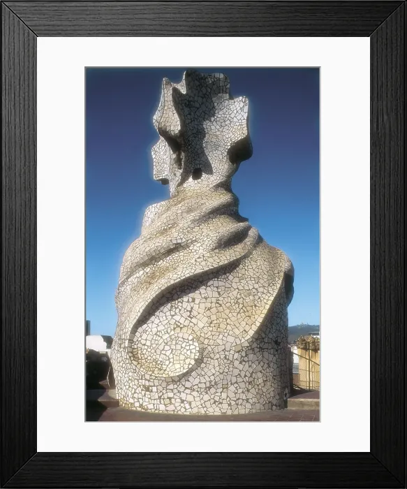 Framed Print : GAUDI i CORNET, Antoni (1852-1926). Mil House or La Pedrera. 1906-1910. SPAIN. Barcelona. Mil House or 'The Quarry'. Terrace roof chimney. Modernism. Architecture