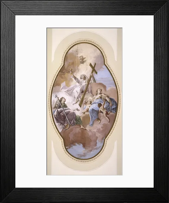 Framed Print : Theological Virtues, by Jacopo Guarana, second half 18th Century, fresco - Italy, Veneto, Quinto di Treviso, Parish Church. Total