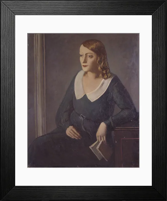 Framed Print : Figure of a woman, by Pietro Marussig, 1930 - 1932, 20th Century, oil on canvas - Italy, Lombardy, Milan, Brera Collection. Whole artwork view